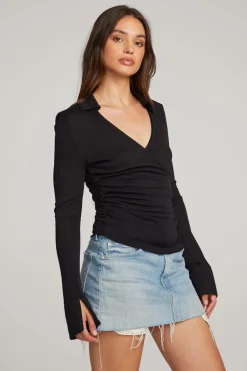 Women Chaser Brand Harper Licorice Long Sleeve