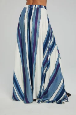 Women Chaser Brand Hazel Maxi Skirt - Pacific Stripe