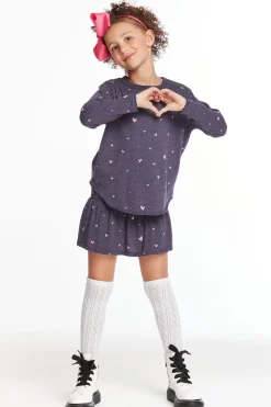 Kids Chaser Brand Hearts Girls Peplum Skort