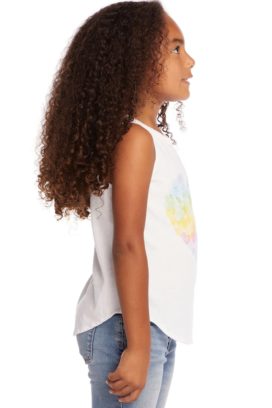 Kids Chaser Brand Hearts Shirt Girls Vintage Jersey Shirttail Muscle