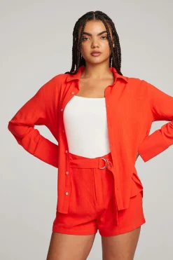 Women Chaser Brand Helena Flame Button Down