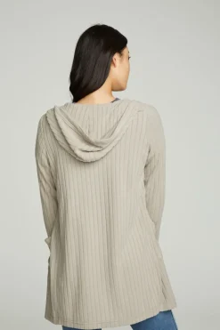 Women Chaser Brand Hooded Open Duster Cardigan With Pockets