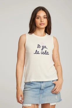 Women Chaser Brand Ibiza Palm Muscle Tee