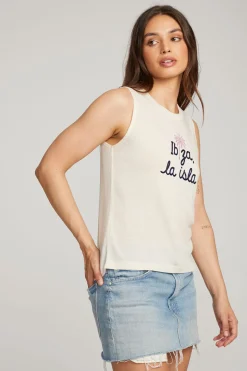 Women Chaser Brand Ibiza Palm Muscle Tee