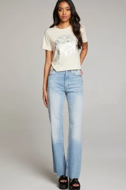 Women Chaser Brand Ice Cold Beer Embroidery Tee