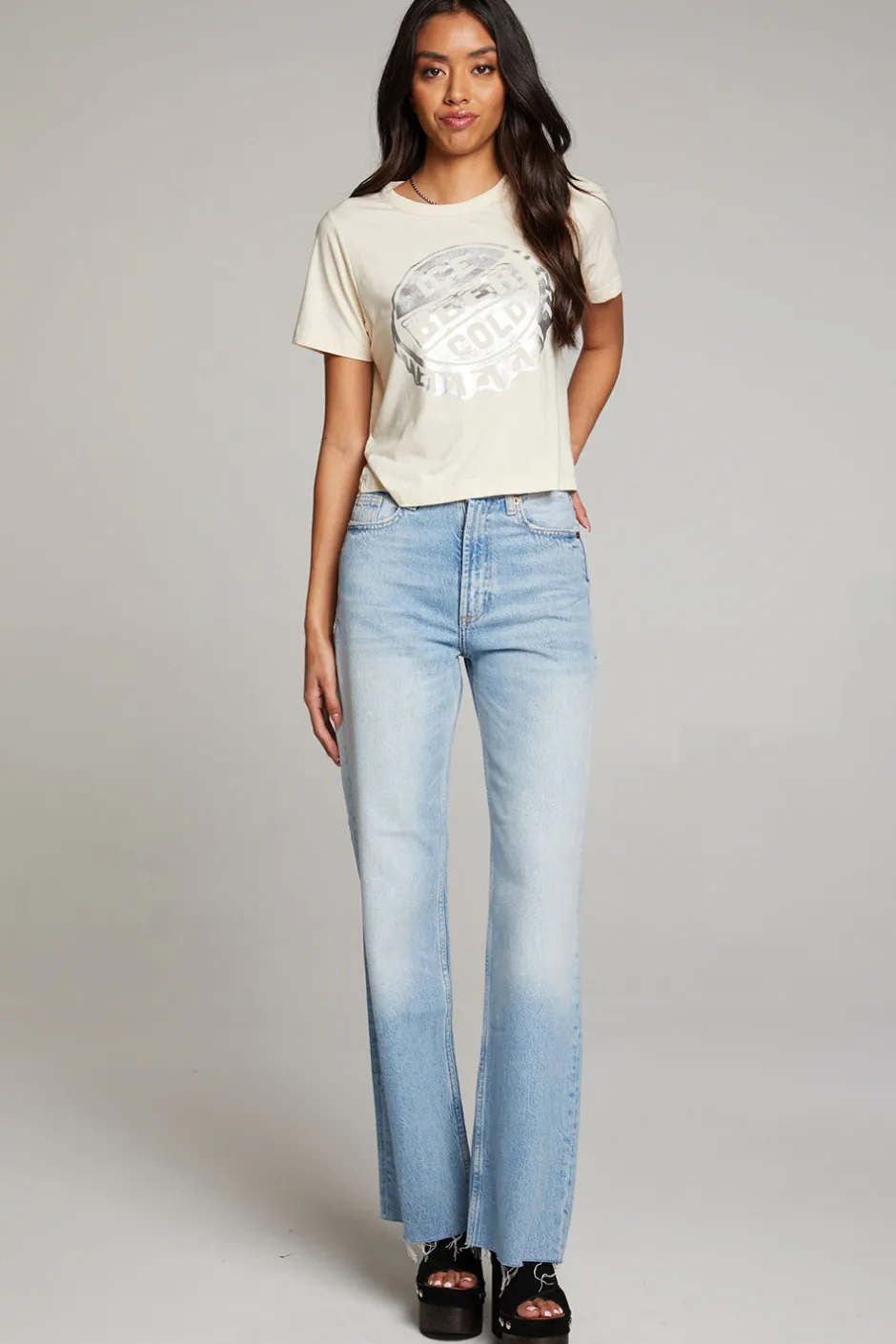 Women Chaser Brand Ice Cold Beer Embroidery Tee