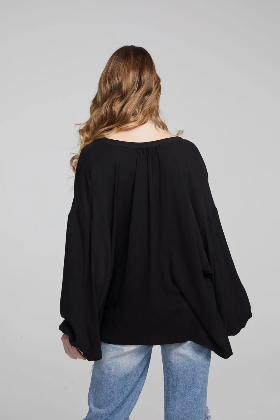 Women Chaser Brand Idol Shadow Black Blouse