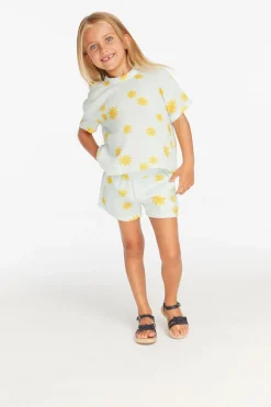Kids Chaser Brand Jade Powder Blue Daisy Girls Short