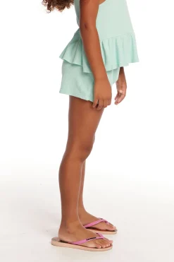 Kids Chaser Brand Jade Spring Bud Waffle Knit Girls Short