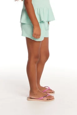 Kids Chaser Brand Jade Spring Bud Waffle Knit Girls Short