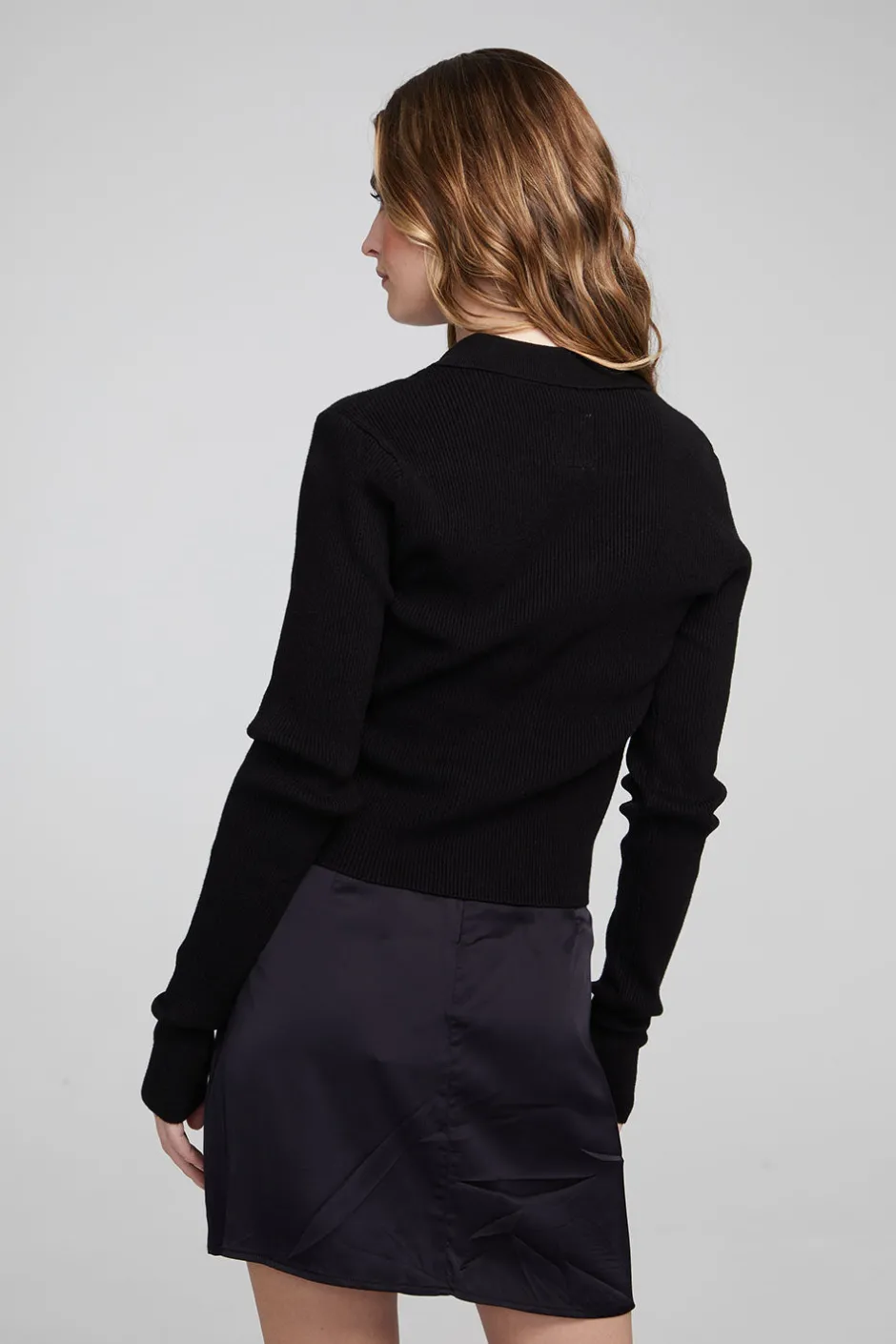 Women Chaser Brand Jayla Shadow Black Cardigan