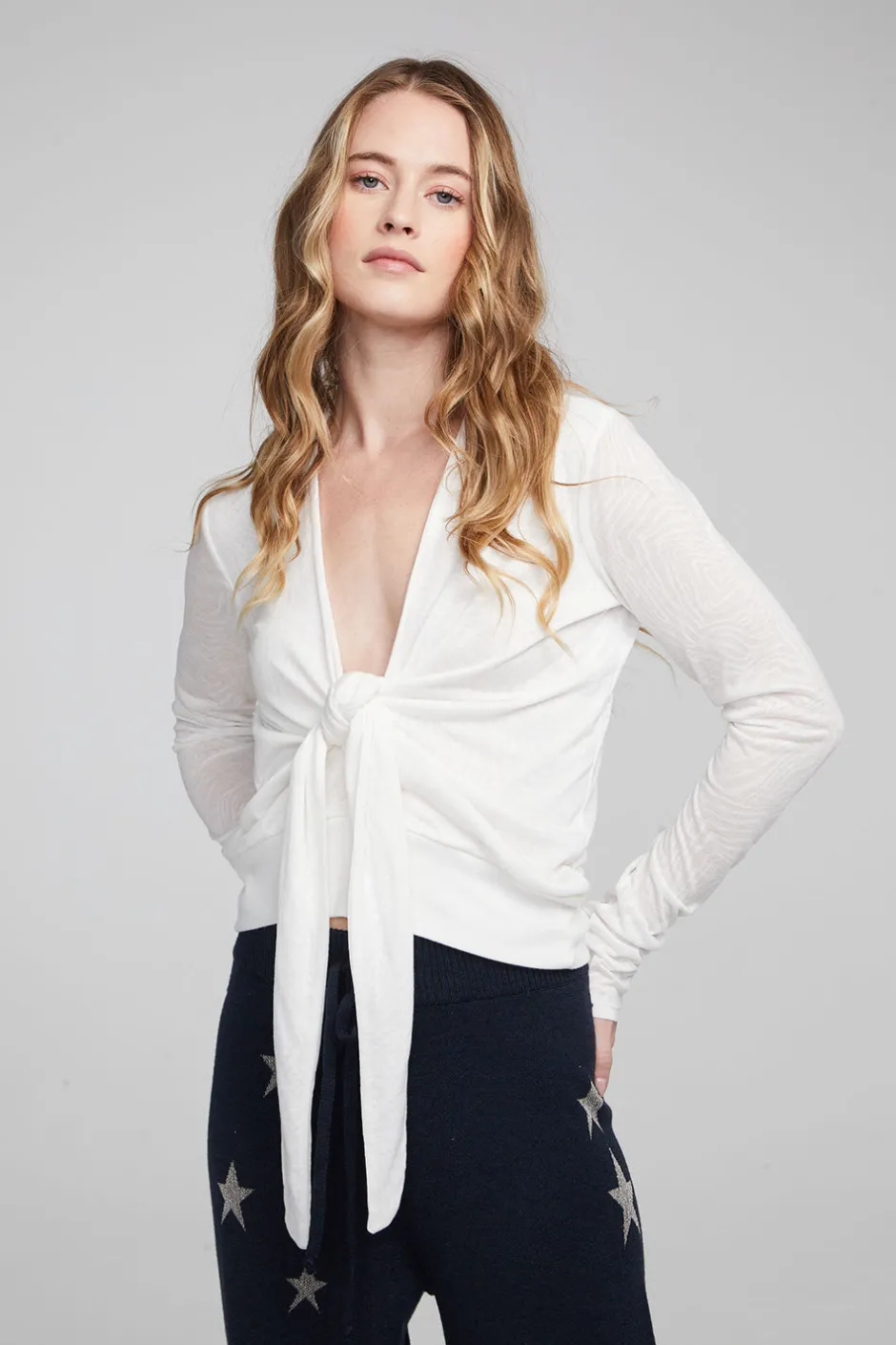 Women Chaser Brand Jeni Bright White Long Sleeve