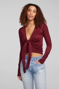 Women Chaser Brand Jeni Wine Red Long Sleeve