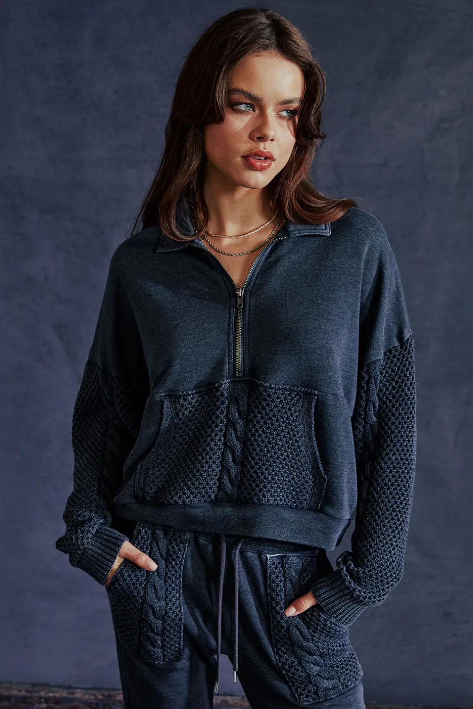 Women Chaser Brand Joe Licorice Half Zip