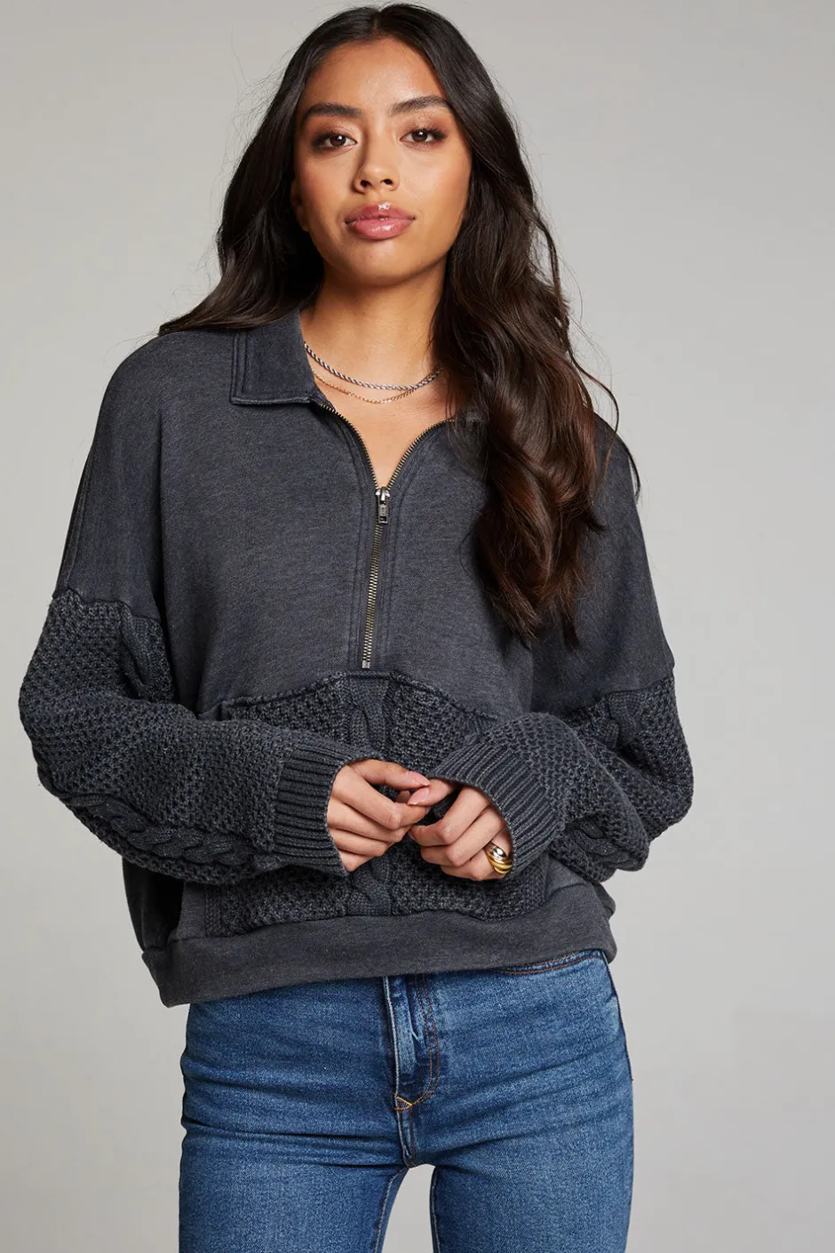 Women Chaser Brand Joe Licorice Half Zip
