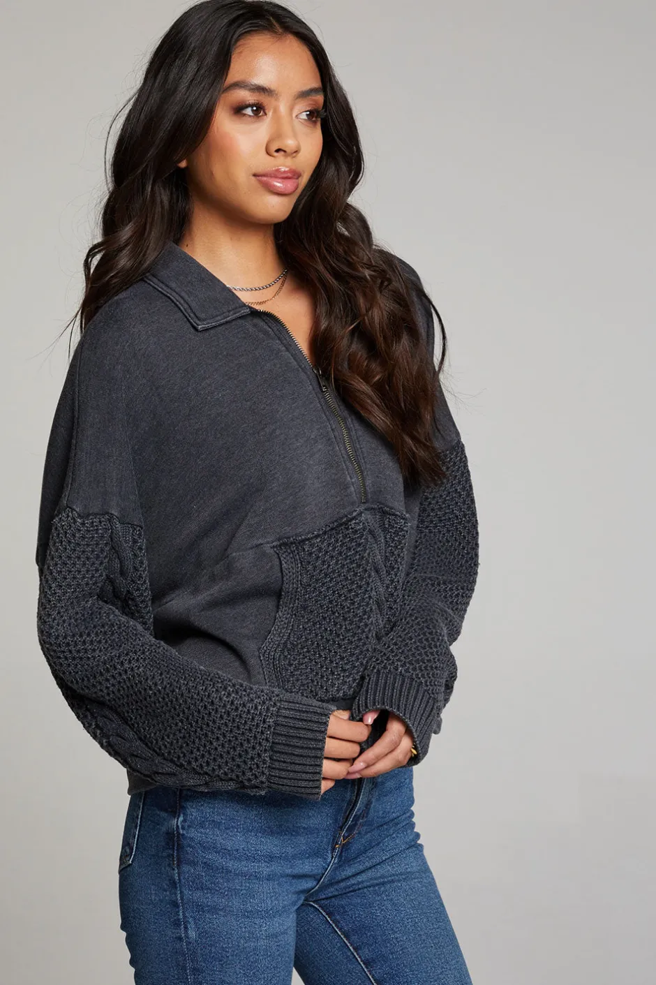 Women Chaser Brand Joe Licorice Half Zip