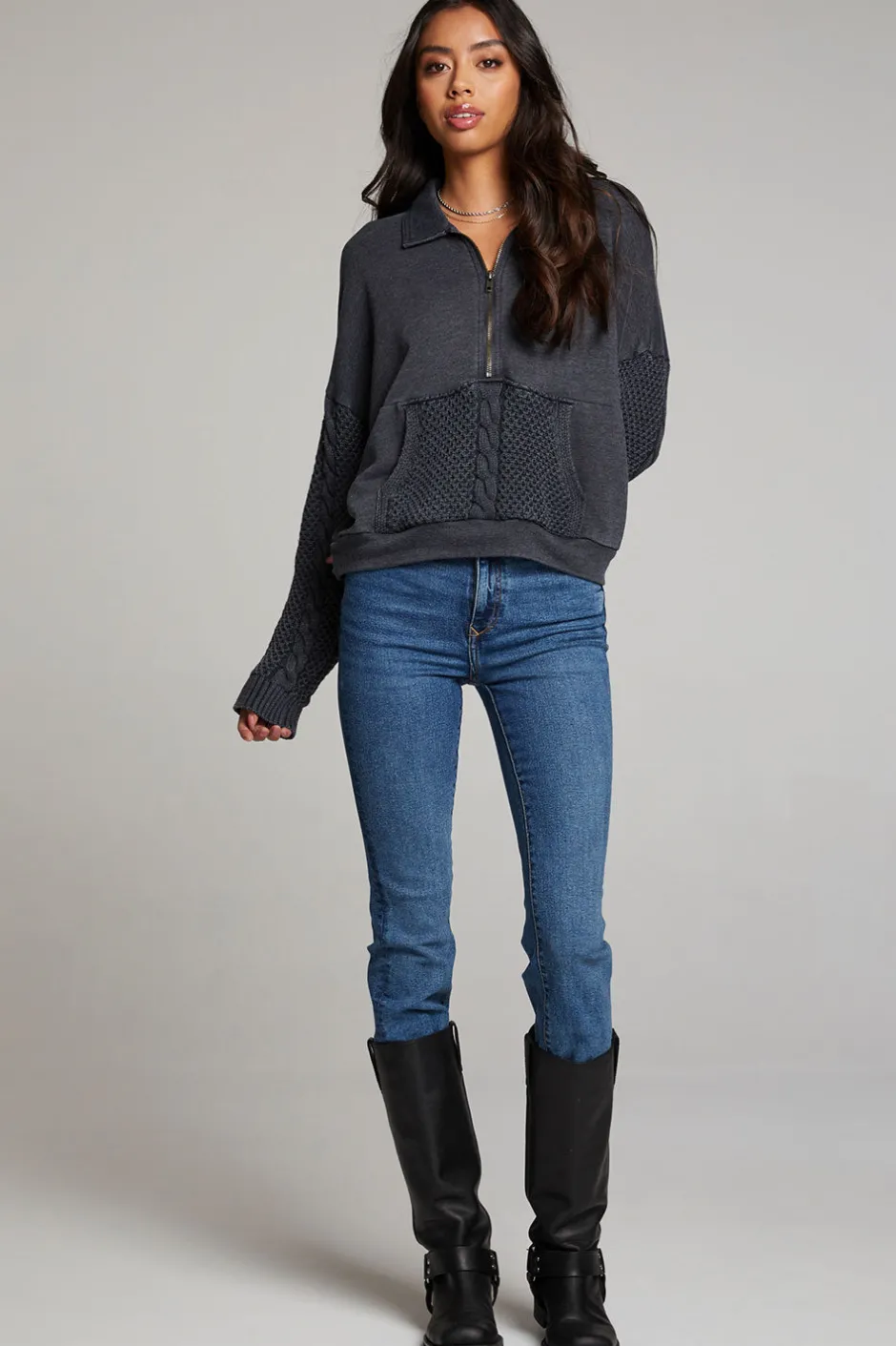Women Chaser Brand Joe Licorice Half Zip