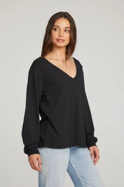 Women Chaser Brand Kara Black Long Sleeve