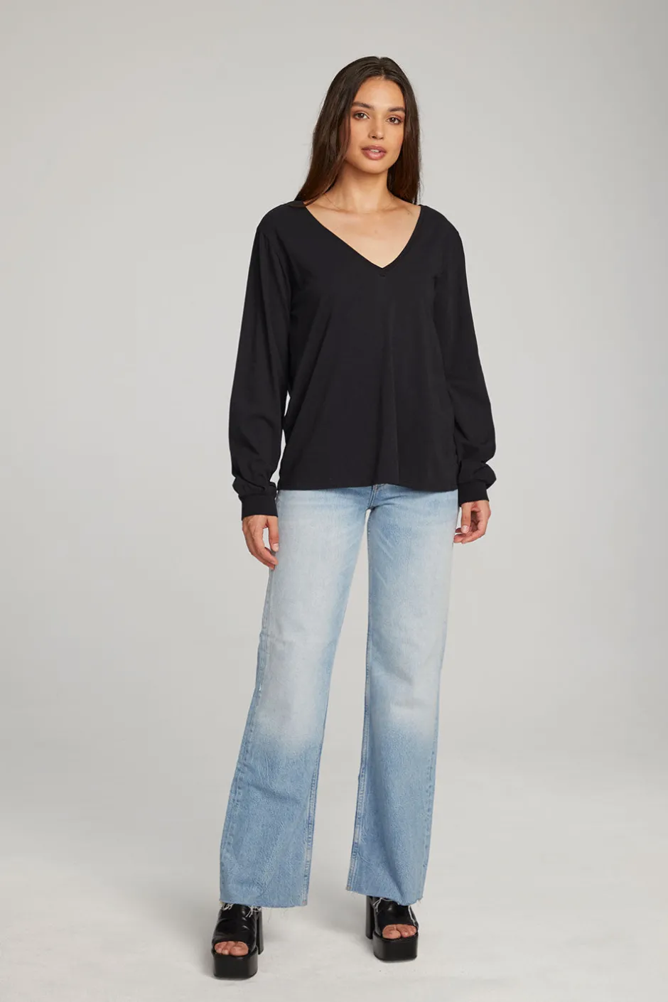 Women Chaser Brand Kara Black Long Sleeve