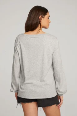 Women Chaser Brand Kara Heather Grey Long Sleeve