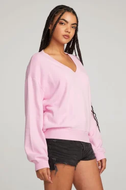 Women Chaser Brand Kara Pastel Lavender Long Sleeve
