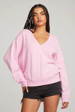 Women Chaser Brand Kara Pastel Lavender Long Sleeve