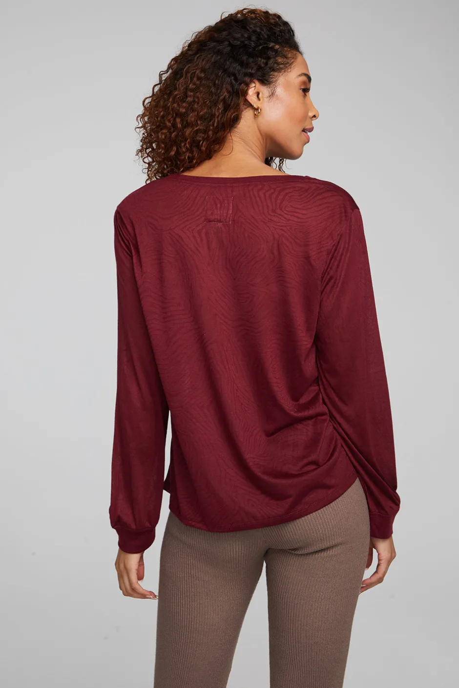 Women Chaser Brand Kara Wine Red Long Sleeve