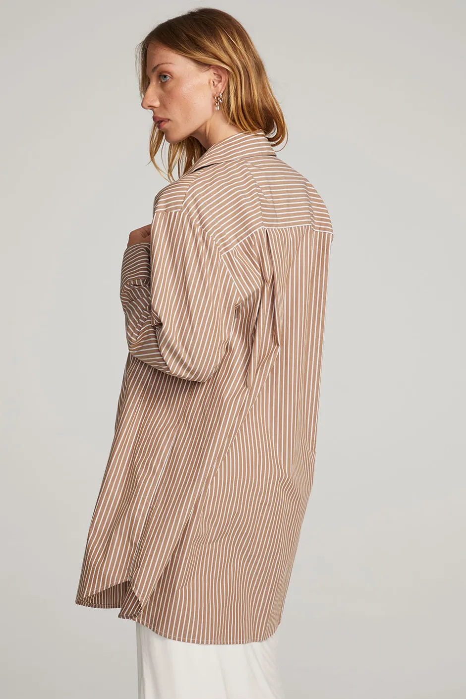 Women Chaser Brand Kerstin Whiskey Stripe Button Down
