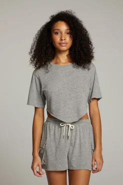 Women Chaser Brand Kylie Streaky Grey Tee