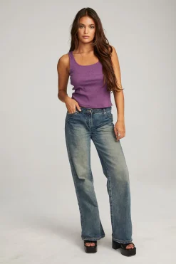 Women Chaser Brand Lander Eggplant Tank