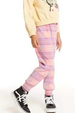 Kids Chaser Brand Leila Cotton Candy Plaid Jogger