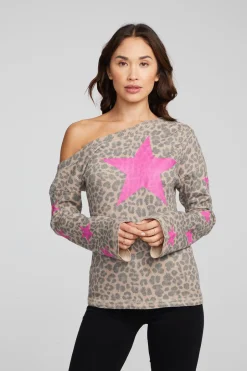 Women Chaser Brand Leopard Star Long Sleeve