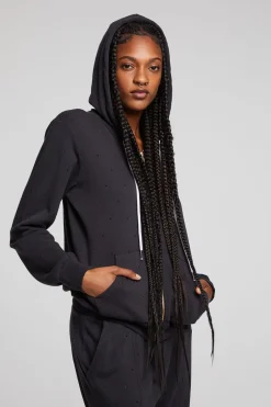 Women Chaser Brand Lex Licorice Zip Up Hoodie