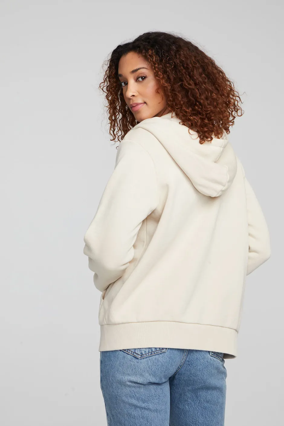 Women Chaser Brand Lex Oatmeal Zip Up Hoodie