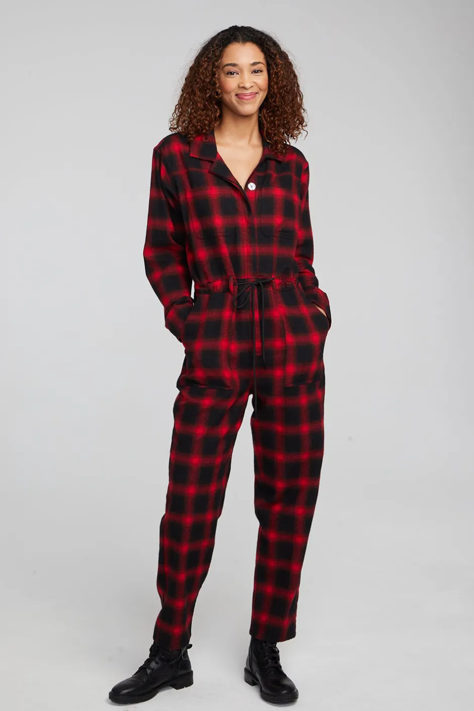 Women Chaser Brand Lexi Sunset Plaid Jumpsuit