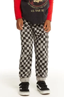 Kids/BOY Chaser Brand Lightning Splatter Checker Joggers