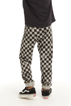 Kids/BOY Chaser Brand Lightning Splatter Checker Joggers
