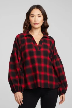 Women Chaser Brand Lola Sunset Plaid Blouse