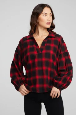 Women Chaser Brand Lola Sunset Plaid Blouse