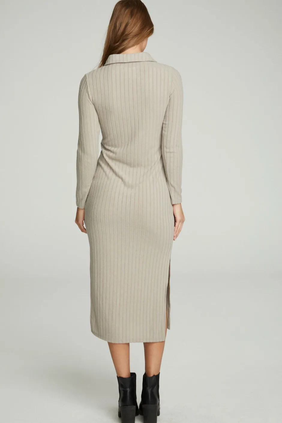 Women Chaser Brand Long Sleeve Button Down Collar Dress