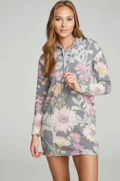 Women Chaser Brand Long Sleeve Hoodie Dress