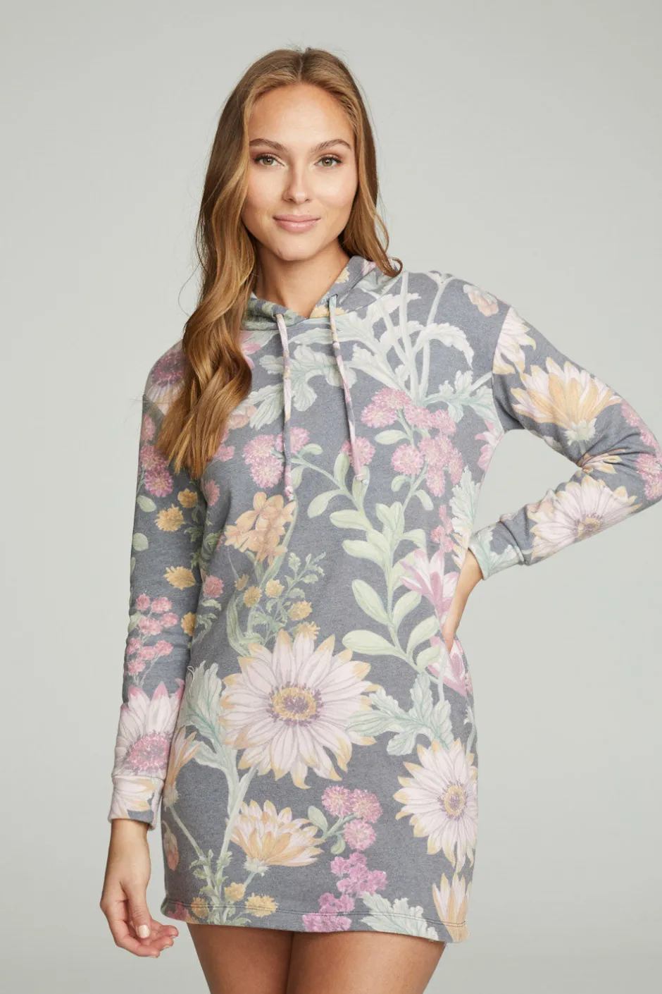 Women Chaser Brand Long Sleeve Hoodie Dress