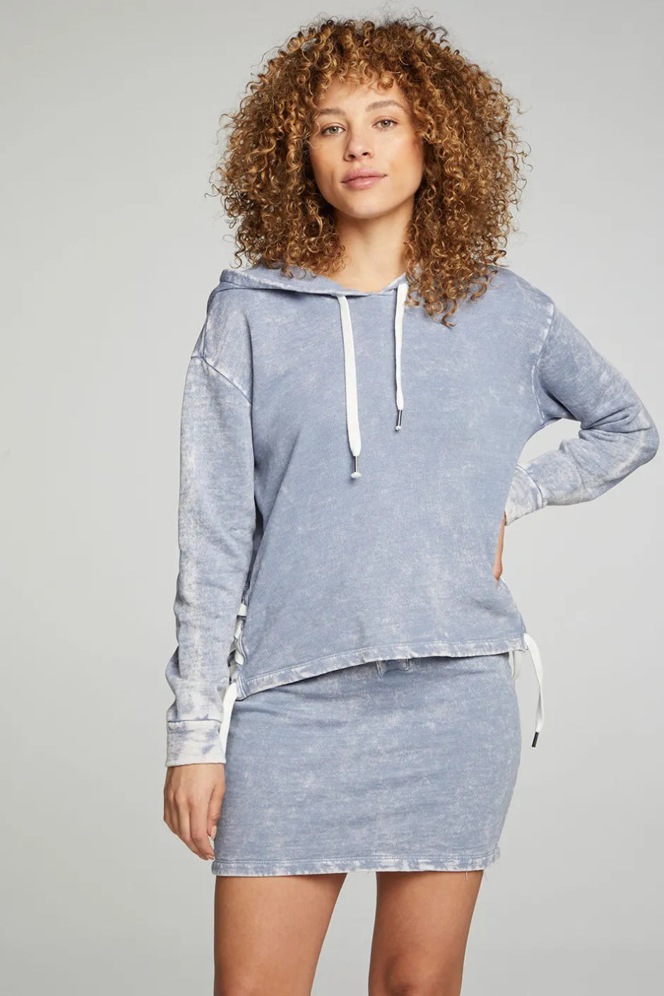 Women Chaser Brand Long Sleeve Hoodie With Lace Up Sides