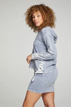 Women Chaser Brand Long Sleeve Hoodie With Lace Up Sides