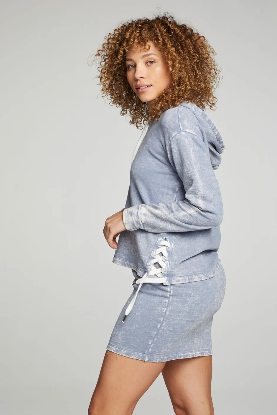 Women Chaser Brand Long Sleeve Hoodie With Lace Up Sides