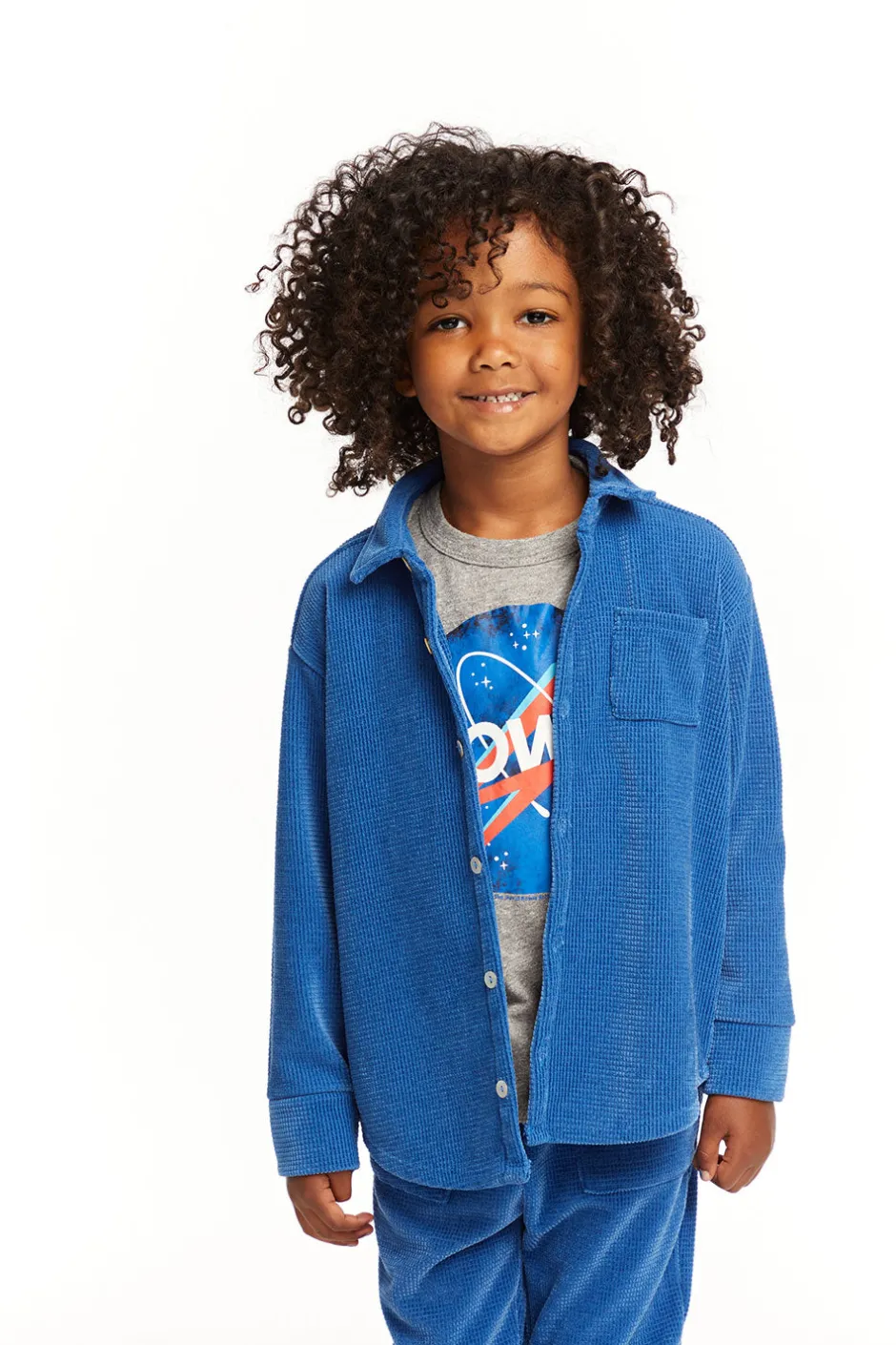 Kids/BOY Chaser Brand Long Sleeve Peacock Button Down Collar Shirt