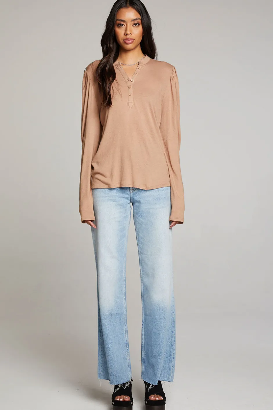 Women Chaser Brand Lotus Warm Taupe Long Sleeve