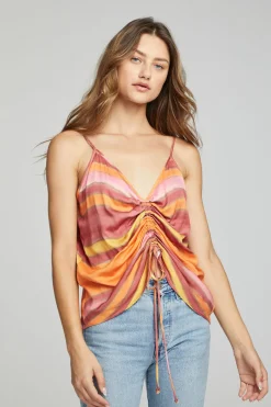 Women Chaser Brand Lucca Tank Top - Sunset Stripe
