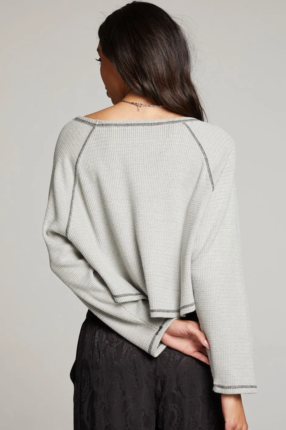 Women Chaser Brand Lucy Heather Grey Long Sleeve