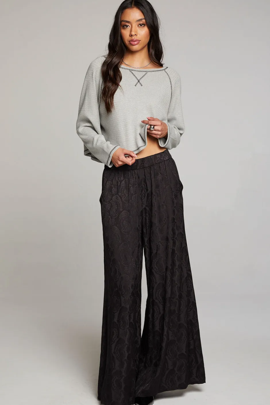 Women Chaser Brand Lucy Heather Grey Long Sleeve